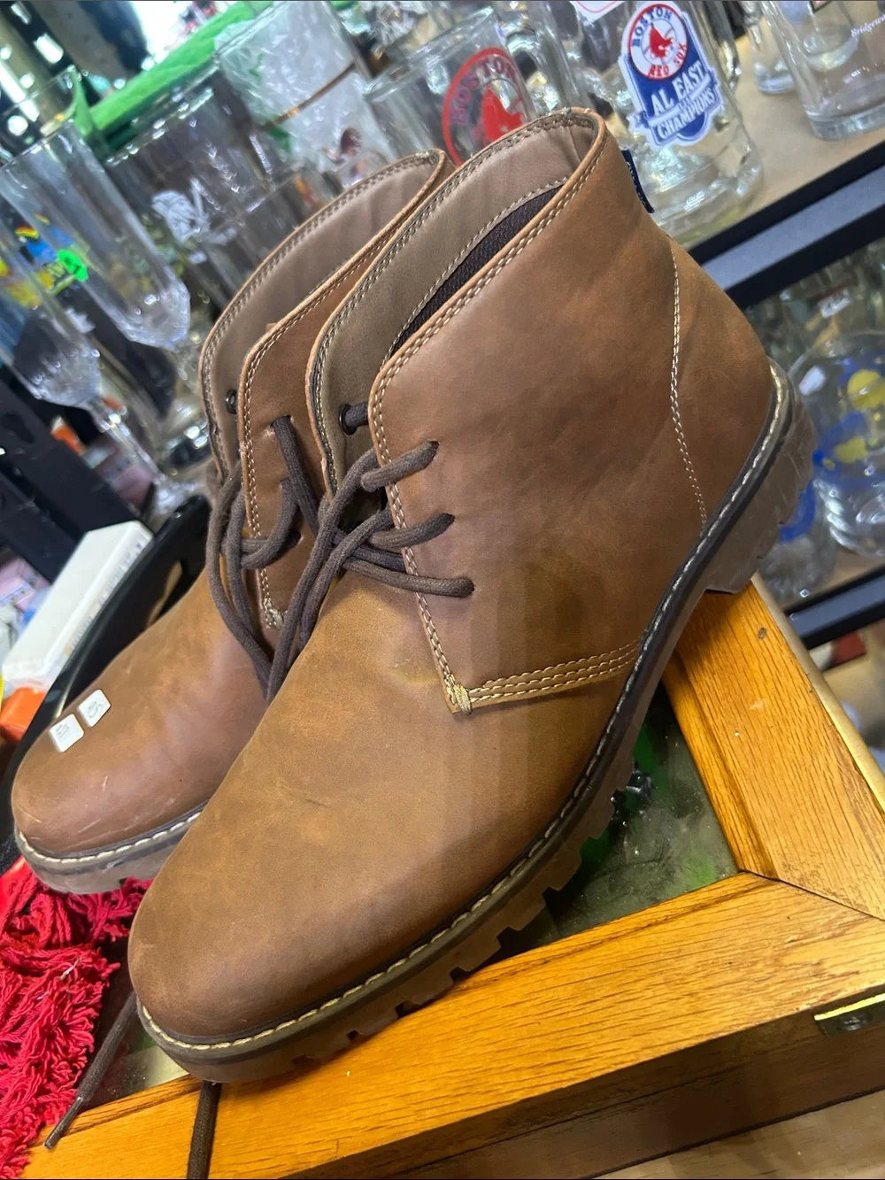 Chaps Brown Leather Chukka Boots
